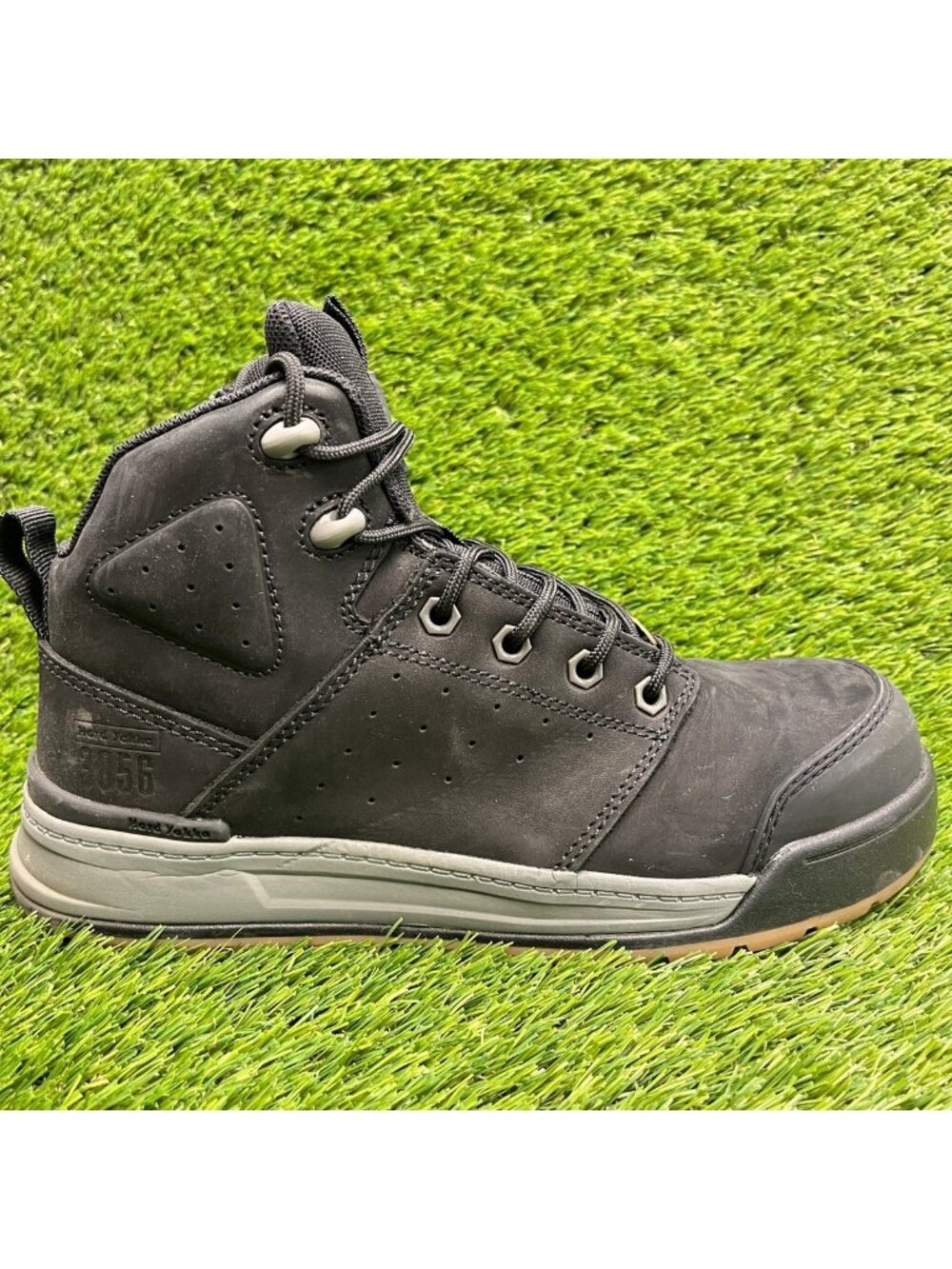Hard Yakka 3056 Mens Size 7 Black Gray Leather Composite Toe Safety Work Boots